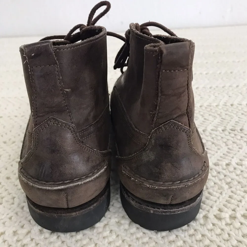 FLORSHEIM Lace Up Brown Leather Boots Men's Size 7.5